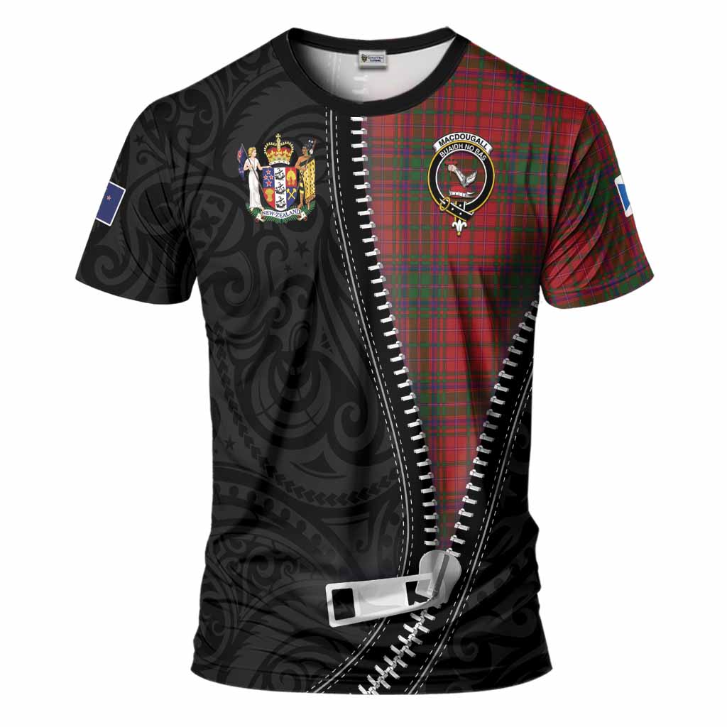 MacDougall (McDougall) Tartan T-Shirt New Zealand Pattern Unique Zipper Stylized