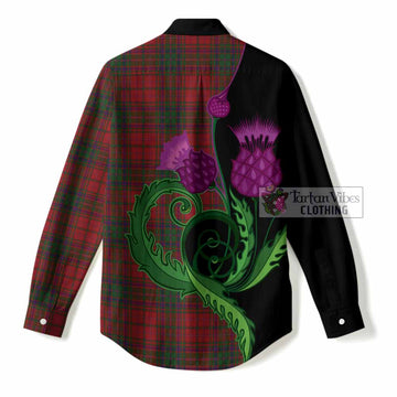 MacDougall (McDougall) Tartan Women Casual Shirt Traditional Scottish Thistle