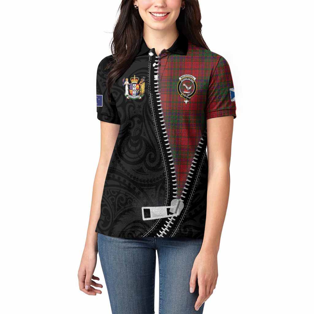 MacDougall (McDougall) Tartan Women Polo Shirt New Zealand Pattern Unique Zipper Stylized