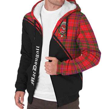 MacDougall Modern Tartan Sherpa Hoodie with Family Crest Curve Style