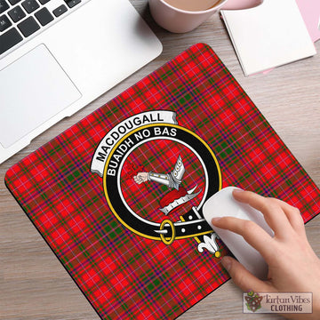 MacDougall Modern Tartan Mouse Pad with Family Crest