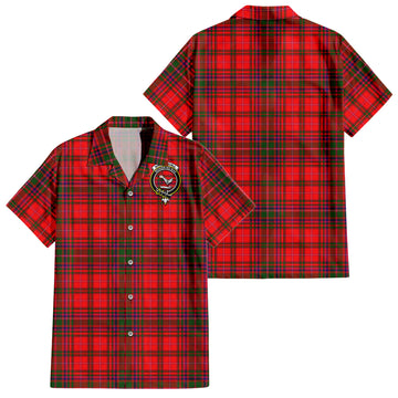 MacDougall Modern Tartan Short Sleeve Button Down Shirt with Family Crest