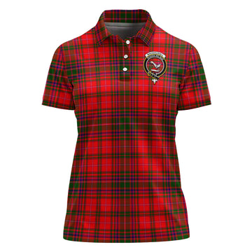 MacDougall Modern Tartan Polo Shirt with Family Crest For Women