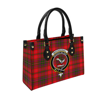 MacDougall Modern Tartan Leather Bag with Family Crest