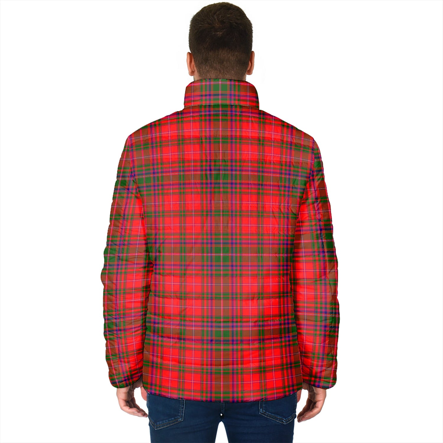 MacDougall Modern Tartan Padded Jacket with Family Crest - Tartanvibesclothing