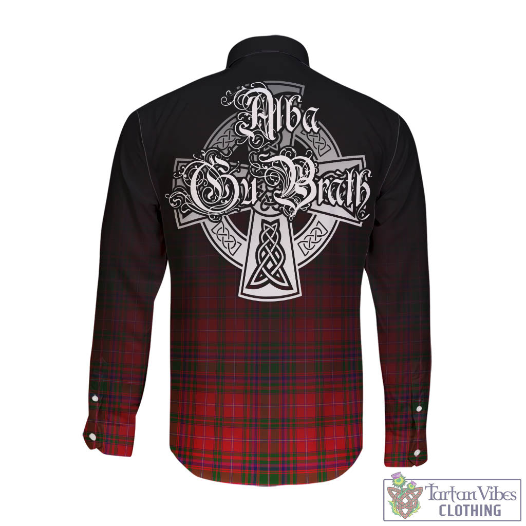 Tartan Vibes Clothing MacDougall Modern Tartan Long Sleeve Button Up Featuring Alba Gu Brath Family Crest Celtic Inspired
