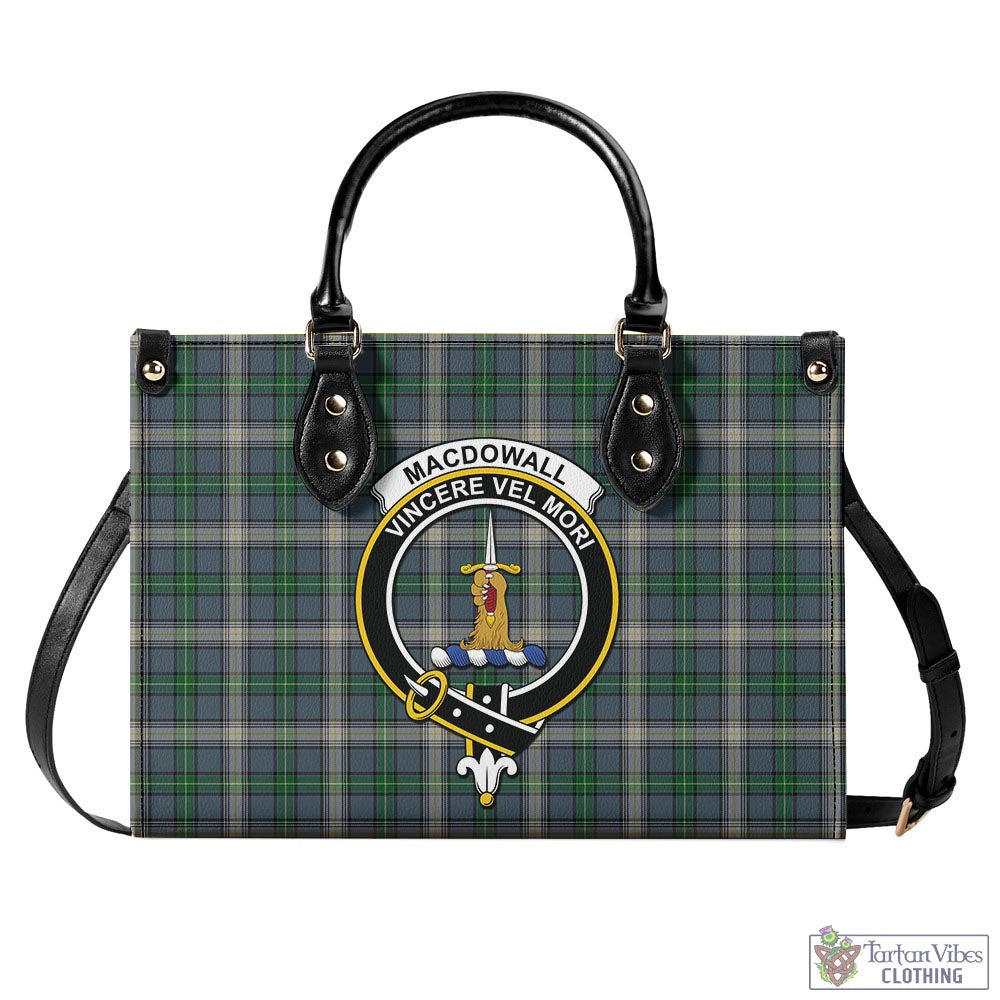 MacDowall (McDowall) Tartan Luxury Leather Handbags with Family Crest - Tartan Vibes Clothing