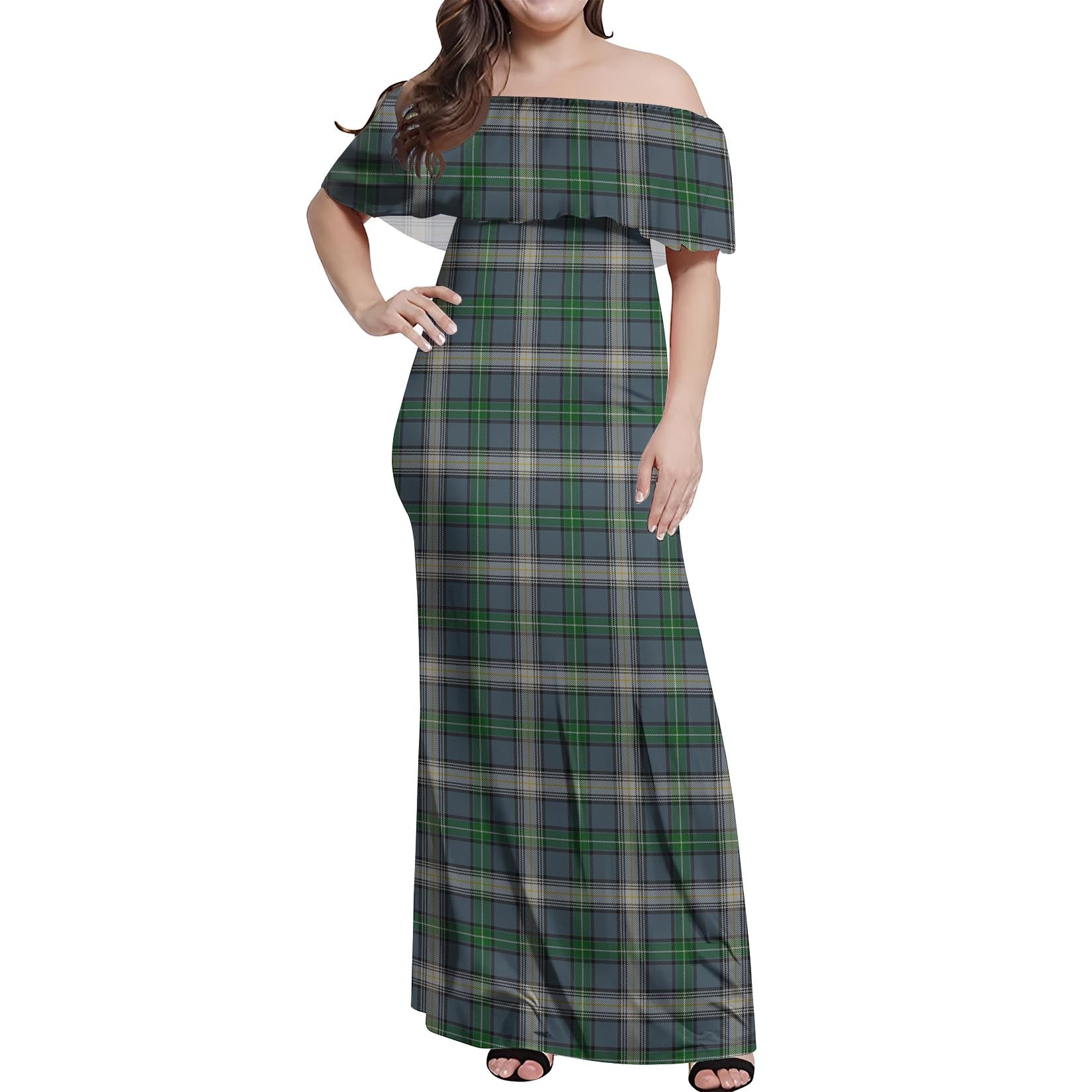 MacDowall (McDowall) Tartan Off Shoulder Long Dress Women's Dress - Tartan Vibes Clothing