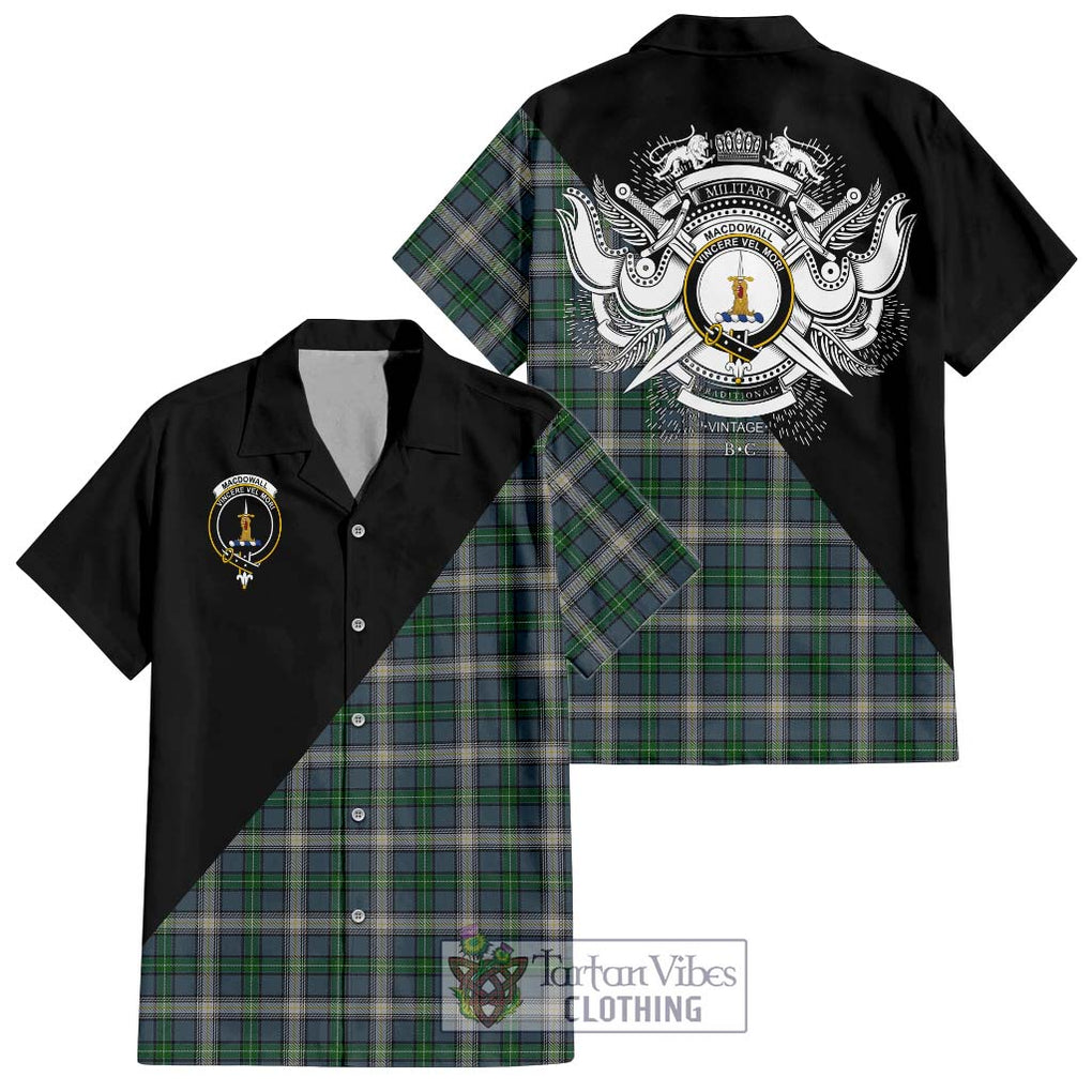 MacDowall (McDowall) Tartan Hawaiian Shirt with Family Crest and Military Logo Style Kid - Tartan Vibes Clothing