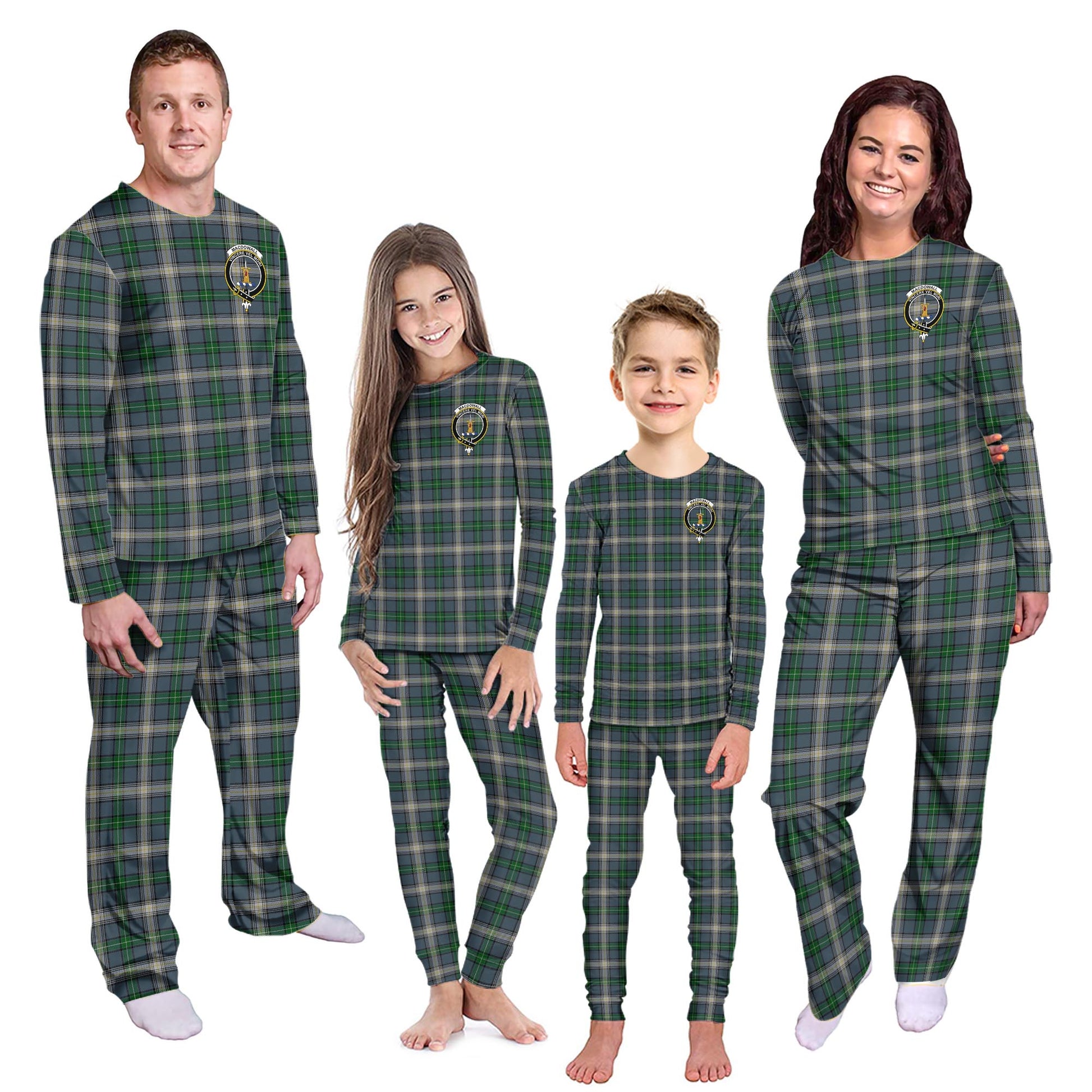 MacDowall Tartan Pajamas Family Set with Family Crest - Tartanvibesclothing