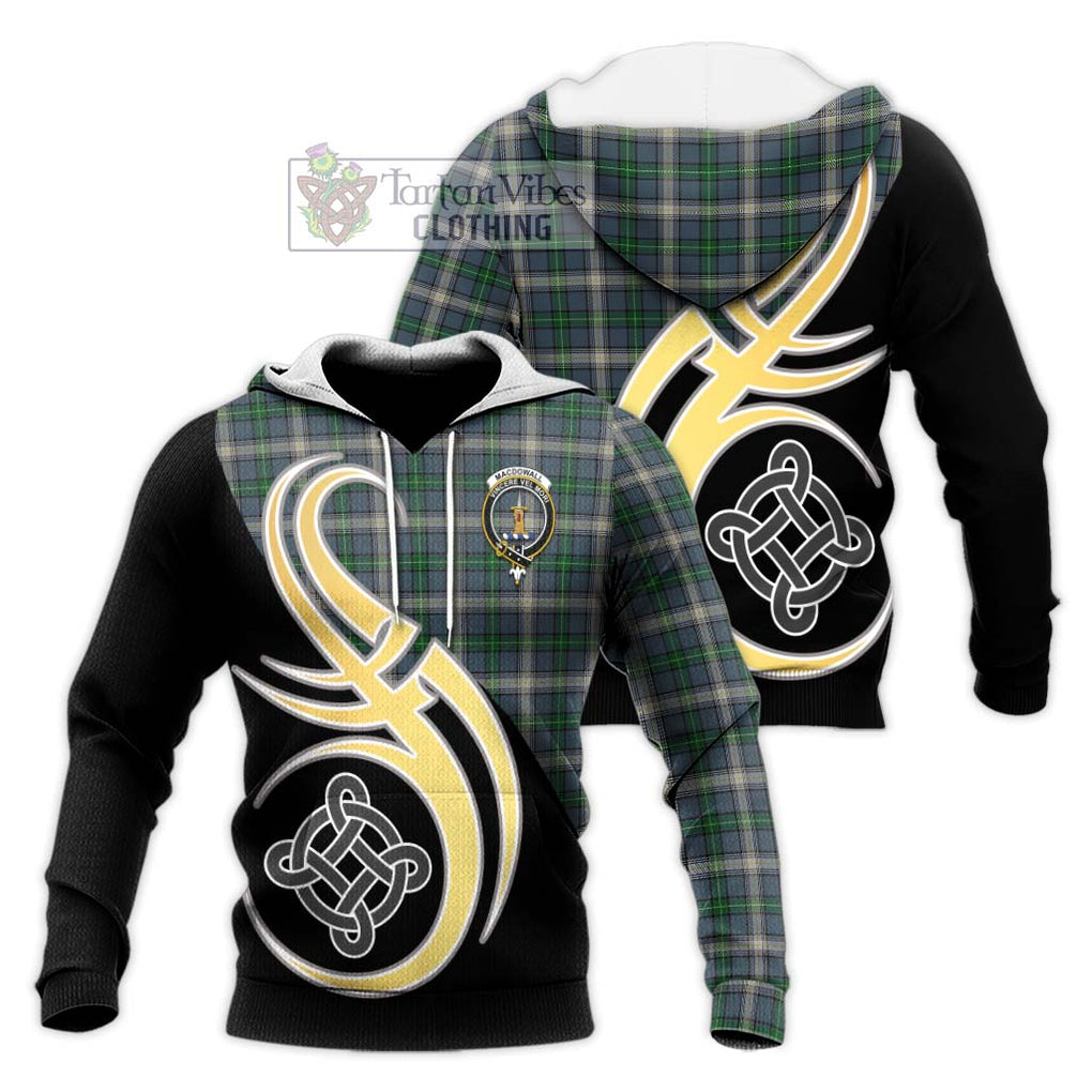 MacDowall (McDowall) Tartan Knitted Hoodie with Family Crest and Celtic Symbol Style Unisex Knitted Pullover Hoodie - Tartan Vibes Clothing