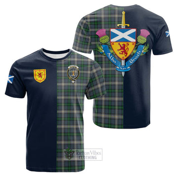MacDowall (McDowall) Tartan Cotton T-shirt Alba with Scottish Lion Royal Arm Half Style