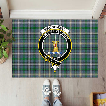MacDowall (McDowall) Tartan Rubber Doormat with Family Crest