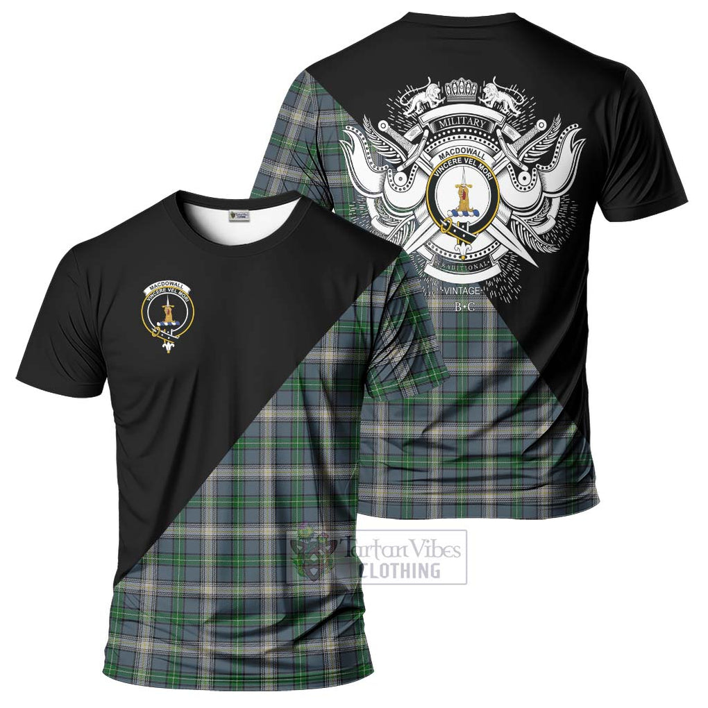 MacDowall (McDowall) Tartan T-Shirt with Family Crest and Military Logo Style Kid's Shirt - Tartanvibesclothing Shop