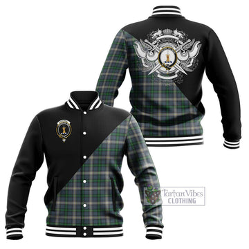 MacDowall (McDowall) Tartan Baseball Jacket with Family Crest and Military Logo Style Unisex - Tartan Vibes Clothing