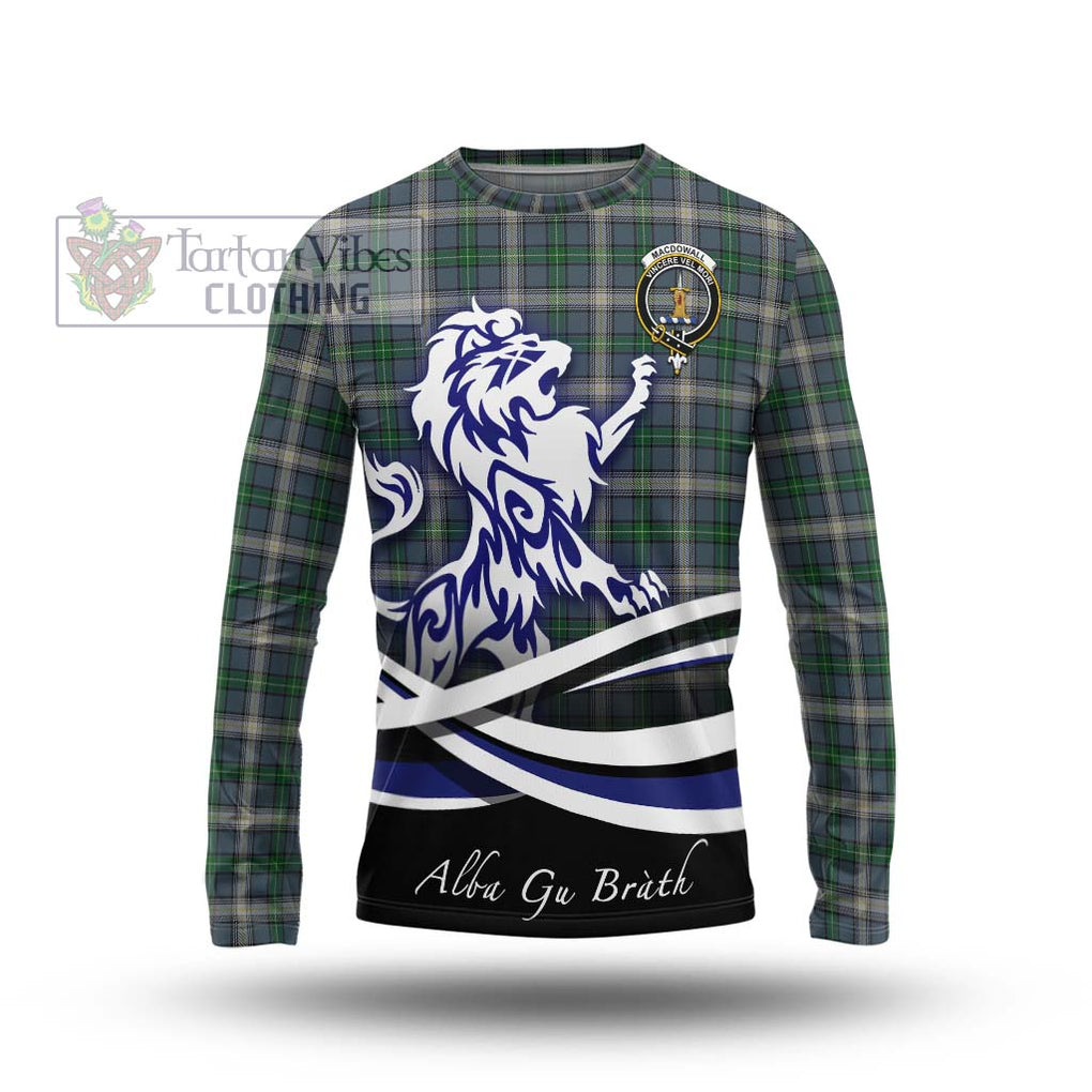 MacDowall (McDowall) Tartan Long Sleeve T-Shirt with Alba Gu Brath Regal Lion Emblem Unisex - Tartan Vibes Clothing