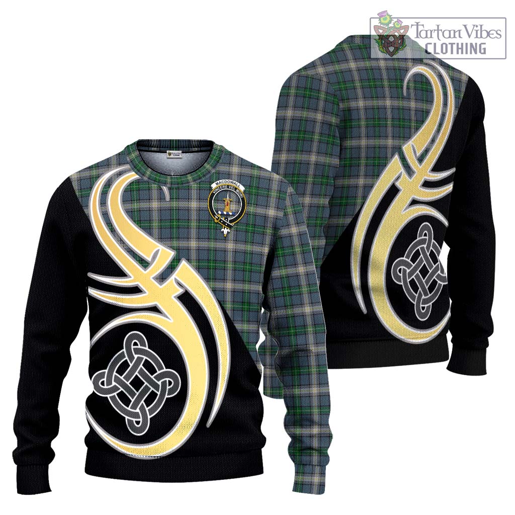 MacDowall (McDowall) Tartan Ugly Sweater with Family Crest and Celtic Symbol Style Unisex - Tartan Vibes Clothing