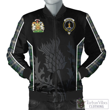 MacDowall Tartan Bomber Jacket with Family Crest and Scottish Thistle Vibes Sport Style