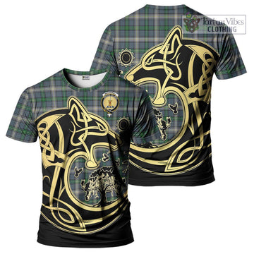 MacDowall (McDowall) Tartan T-Shirt with Family Crest Celtic Wolf Style