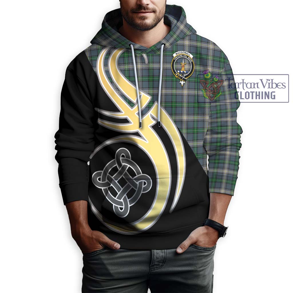 MacDowall (McDowall) Tartan Hoodie with Family Crest and Celtic Symbol Style Zip Hoodie - Tartan Vibes Clothing