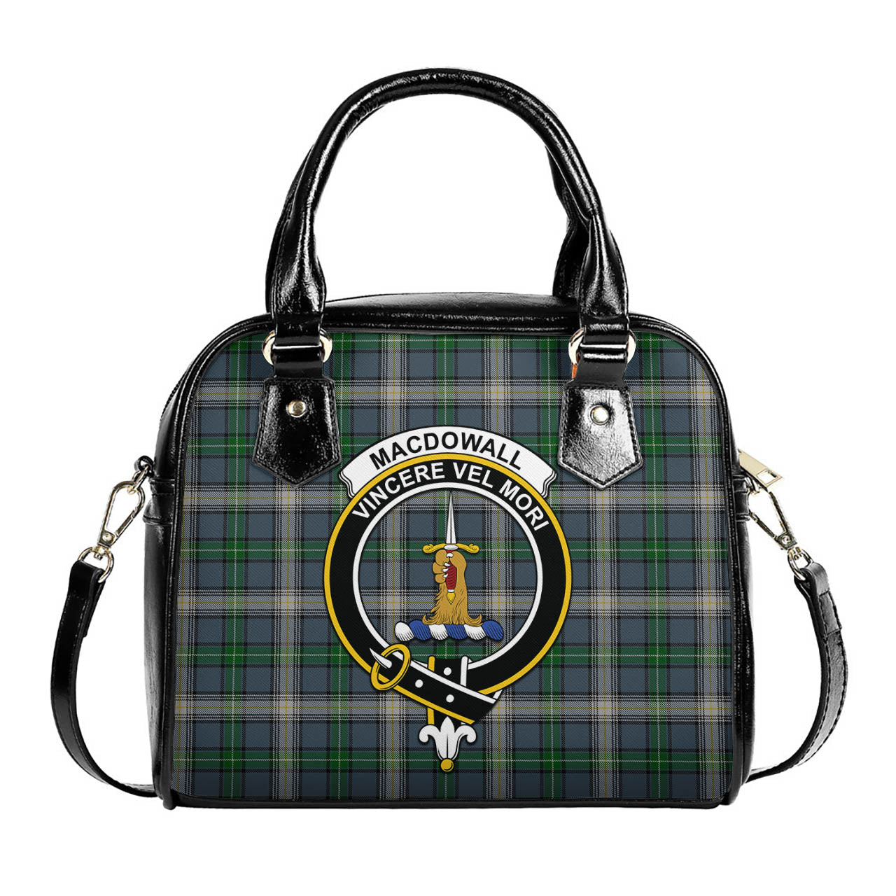 MacDowall Tartan Shoulder Handbags with Family Crest One Size 6*25*22 cm - Tartanvibesclothing