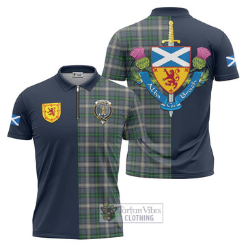 MacDowall (McDowall) Tartan Zipper Polo Shirt Alba with Scottish Lion Royal Arm Half Style Unisex - Tartan Vibes Clothing