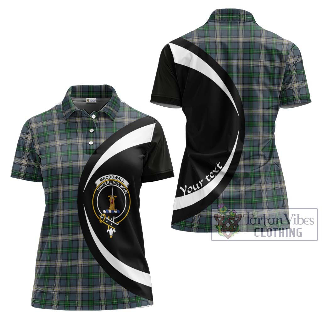 MacDowall (McDowall) Tartan Women's Polo Shirt with Family Crest Circle Style Women - Tartan Vibes Clothing