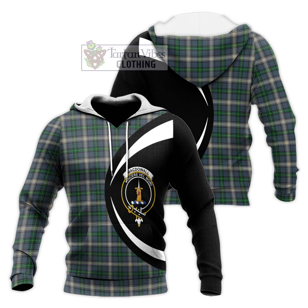 MacDowall (McDowall) Tartan Knitted Hoodie with Family Crest Circle Style Unisex Knitted Pullover Hoodie - Tartan Vibes Clothing