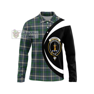 MacDowall (McDowall) Tartan Long Sleeve Polo Shirt with Family Crest Circle Style Unisex - Tartan Vibes Clothing
