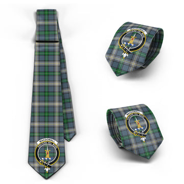 MacDowall Tartan Classic Necktie with Family Crest