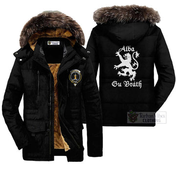 MacDowall (McDowall) Family Crest Parka Jacket Lion Rampant Alba Gu Brath Style Black Unisex - 2D-tartanvibesclothing