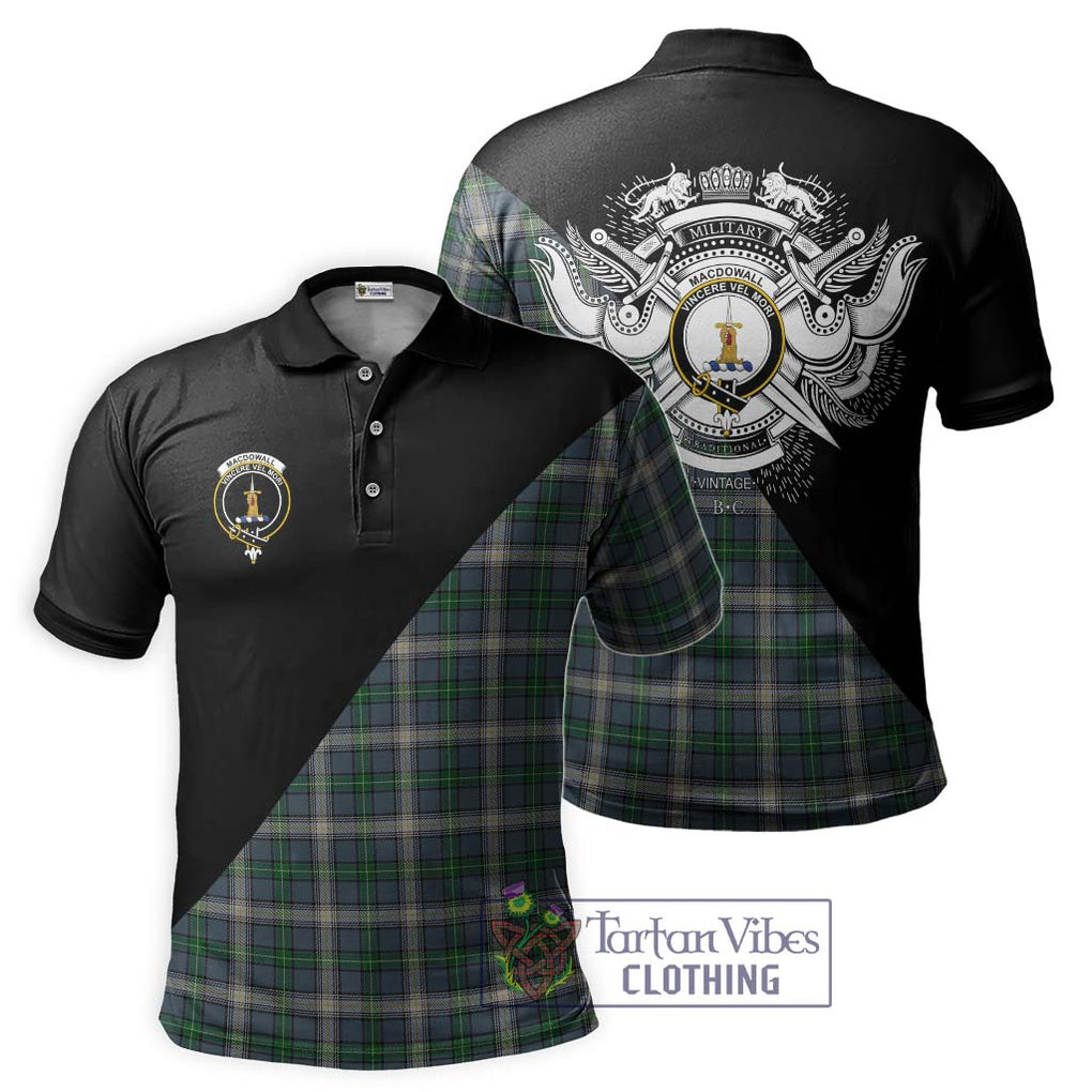 MacDowall (McDowall) Tartan Polo Shirt with Family Crest and Military Logo Style Kid - Tartan Vibes Clothing