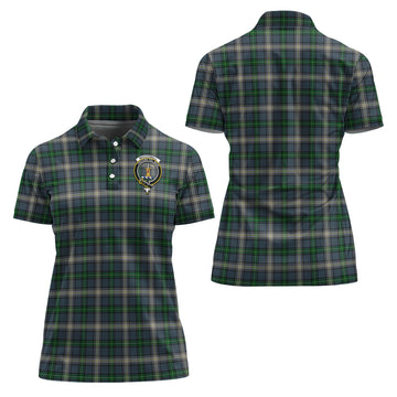 MacDowall Tartan Polo Shirt with Family Crest For Women