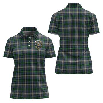 MacDowall (McDowall) Tartan Polo Shirt with Family Crest For Women