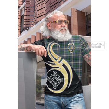 MacDowall (McDowall) Tartan Cotton T-shirt with Family Crest and Celtic Symbol Style