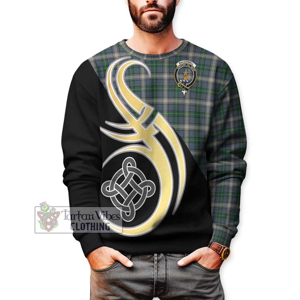 MacDowall (McDowall) Tartan Sweatshirt with Family Crest and Celtic Symbol Style Unisex - Tartan Vibes Clothing