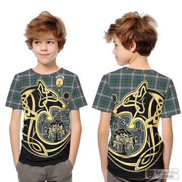 MacDowall (McDowall) Tartan Kid T-Shirt with Family Crest Celtic Wolf Style Youth XL Size14 - Tartan Vibes Clothing
