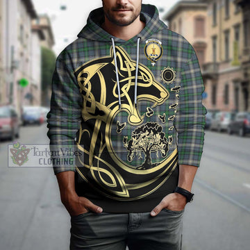 MacDowall (McDowall) Tartan Hoodie with Family Crest Celtic Wolf Style Zip Hoodie - Tartan Vibes Clothing