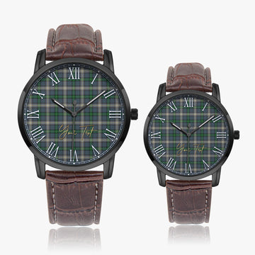 MacDowall (McDowall) Tartan Personalized Your Text Leather Trap Quartz Watch - Tartan Vibes Clothing