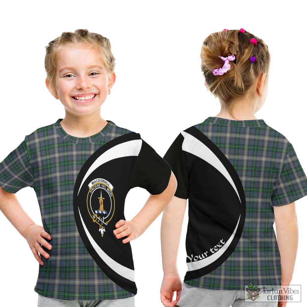 MacDowall (McDowall) Tartan Kid T-Shirt with Family Crest Circle Style - Tartan Vibes Clothing
