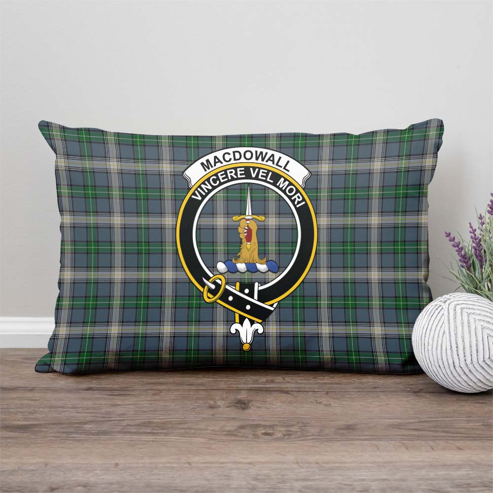 MacDowall Tartan Pillow Cover with Family Crest Rectangle Pillow Cover - Tartanvibesclothing