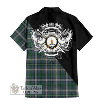 MacDowall (McDowall) Tartan Hawaiian Shirt with Family Crest and Military Logo Style - Tartan Vibes Clothing