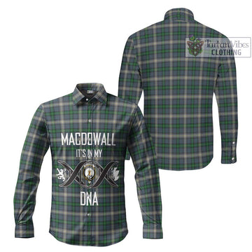 MacDowall (McDowall) Tartan Long Sleeve Button Shirt with Family Crest DNA In Me Style Men's Shirt - Tartanvibesclothing Shop