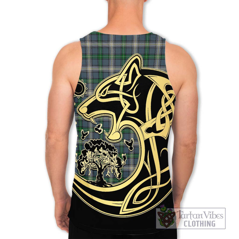 MacDowall (McDowall) Tartan Men's Tank Top with Family Crest Celtic Wolf Style - Tartan Vibes Clothing