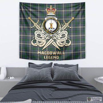 MacDowall (McDowall) Tartan Tapestry with Clan Crest and the Golden Sword of Courageous Legacy - Tartan Vibes Clothing