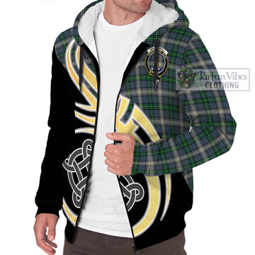 MacDowall (McDowall) Tartan Sherpa Hoodie with Family Crest and Celtic Symbol Style - Tartan Vibes Clothing