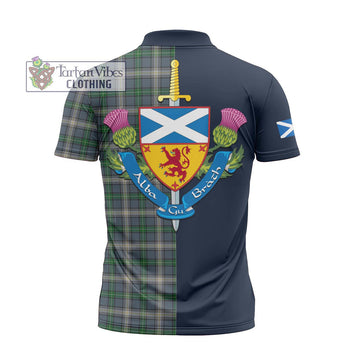 MacDowall (McDowall) Tartan Zipper Polo Shirt Alba with Scottish Lion Royal Arm Half Style - Tartan Vibes Clothing