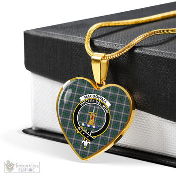 MacDowall (McDowall) Tartan Heart Necklace with Family Crest - Tartan Vibes Clothing