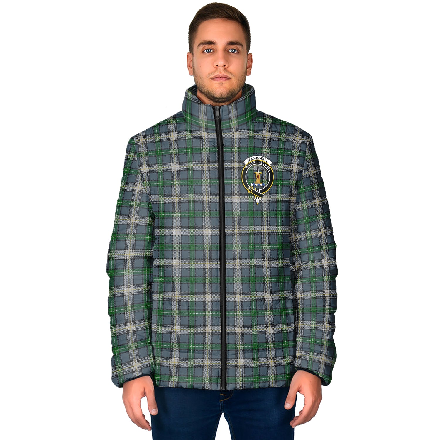 MacDowall (McDowall) Tartan Padded Jacket with Family Crest - Tartan Vibes Clothing