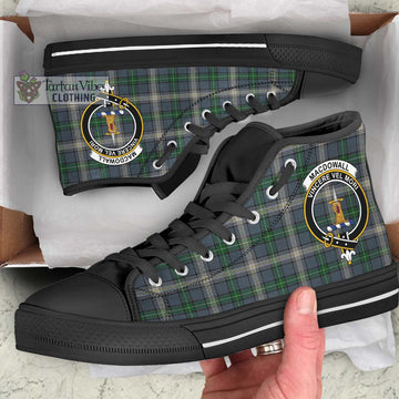 MacDowall (McDowall) Tartan High Top Shoes with Family Crest - Tartan Vibes Clothing